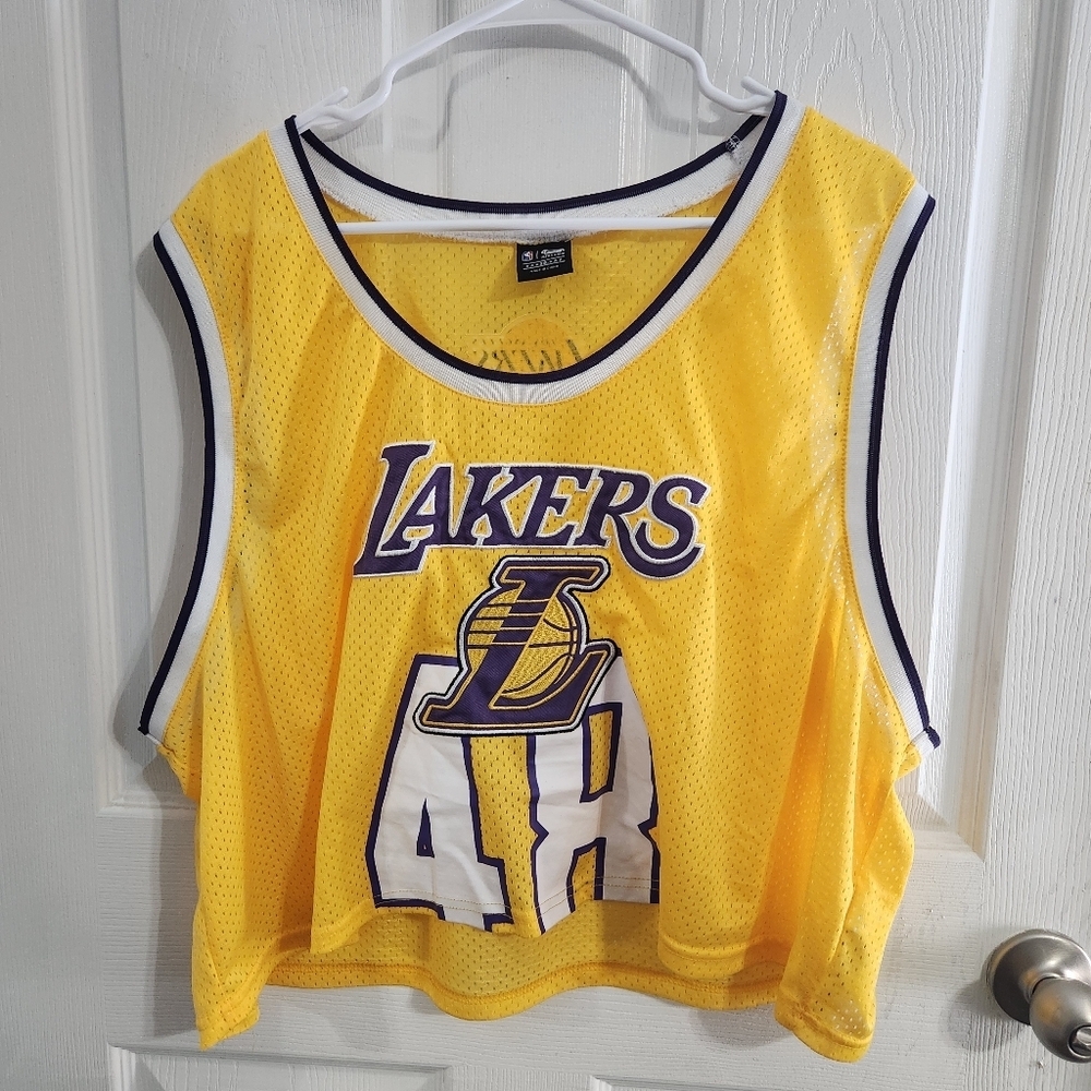 NBA LA Lakers crop top mesh jersey athleisure sports basketball women 3XL